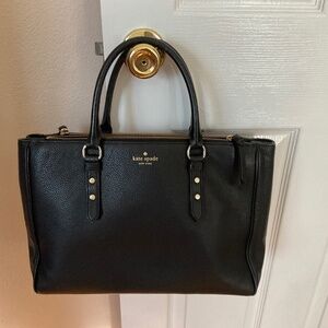 Ladies black pebble leather Kate Spade  satchel tote bag